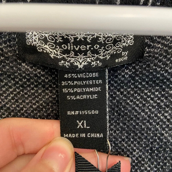 NWT | Oliver O women’s twill plaid patterned open front jacket — XL - Picture 4 of 7